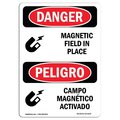 Signmission OSHA Sign, Magnetic Field In Place Bilingual, 10in X 7in Aluminum, 7" W, 10" L, Bilingual Spanish OS-DS-A-710-VS-1674